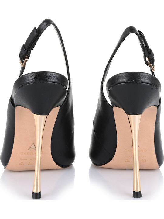 Leder Pumps Schwarz