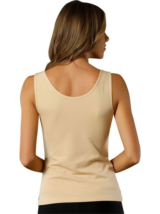 Women's T-Shirt with Spaghetti Strap Beige