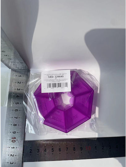 Medicine Organizer Box Days Week Flippy Plastic 7 Compartments Purple