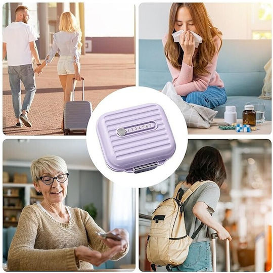 Cutie de Medicamente Flippy Mov 7 Compartimente Portabil Compact 7.8x7.2x3.5 cm Ideal pentru Utilizare Zilnică