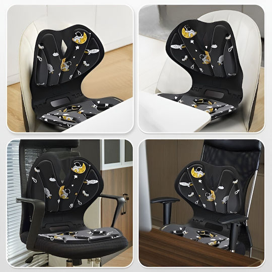 Orthopädisches Kissen mit Memory Foam & Loch 35x32x30cm in Schwarz Farbe