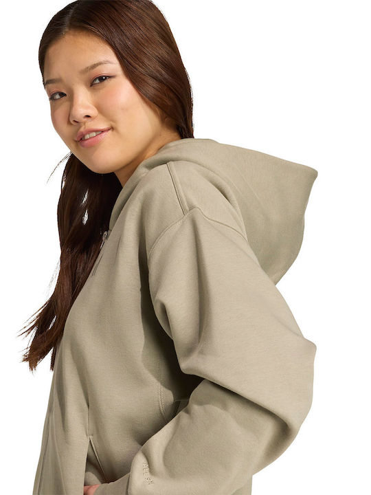 All Szn Women's Sweatshirt Jacket Hooded Khaki