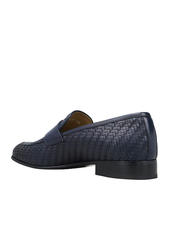 Δερμάτινα Ανδρικά Loafers σε Μπλε Χρώμα