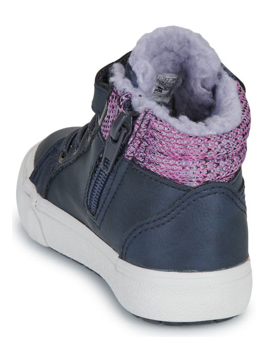 Παιδικά Sneakers High με Σκρατς Μπλε