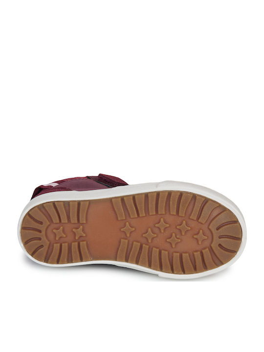 Kids Sneakers High with Hoop & Loop Closure Red