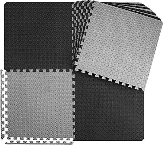 Rage Boden Puzzle Fitnessstudio Schwarz 60x60x1.2cm 4Stück