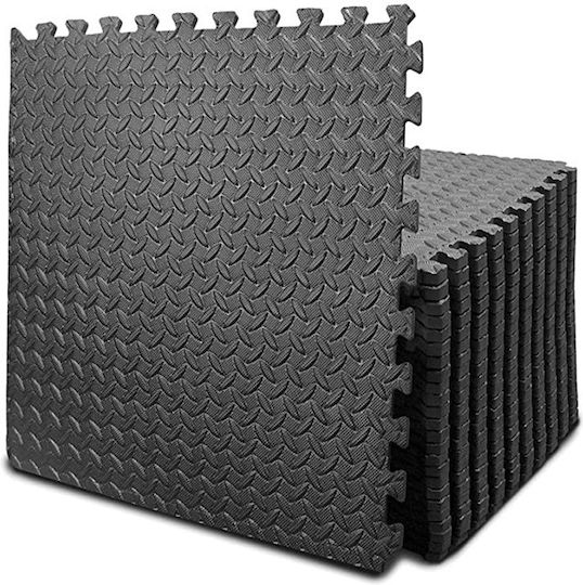 Rage Boden Puzzle Fitnessstudio Schwarz 60x60x1.2cm 4Stück