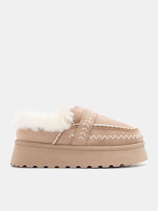 Closed Women's Slippers Beige