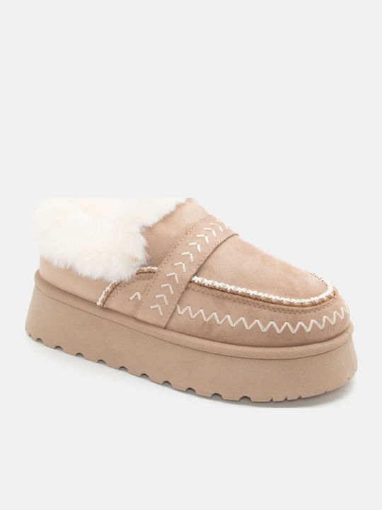 Closed Women's Slippers Beige