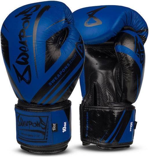 8 Weapons Boxing Gloves Leather for Match Blue