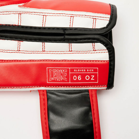 Leone 1947 Kids Boxing Gloves Leather for Match Red