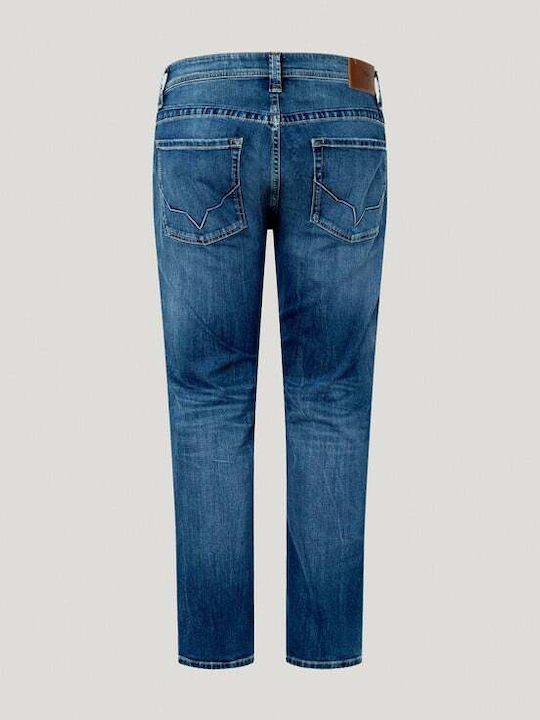 Cash Men's Jeans Pants Elastic with Regular Straight Fit Blue