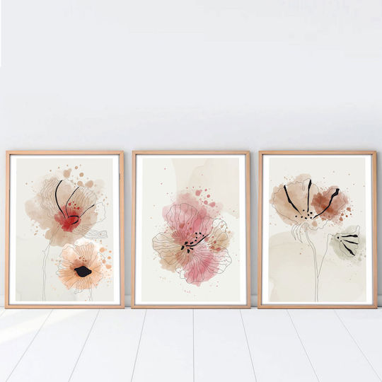 Threefold Painting 120x40 A-g 693bse1499 120x40 Wooden