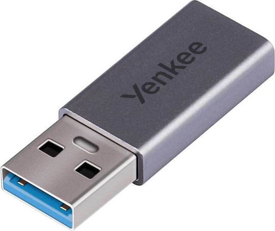 Yenkee Конвертор USB-A Мъжки в USB-C Женски Сив 1 Брой YTC 020