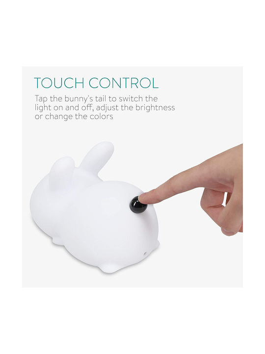 Navaris Led Kids Decorative Lamp Rabbit White 14.7x9.8x9εκ.