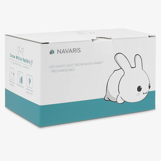 Navaris Lumini LED Lampă decorativă pentru copii Rabbit Alb 14.7x9.8x9εκ.