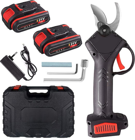 Verk Group Pruning Shears 21V with 2 Batteries & Maximum Cutting Diameter 30mm in Carrying Case