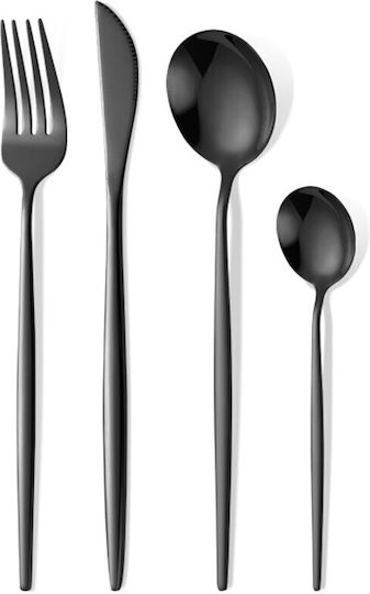 Set de Tacâmuri Inoxidabil Negre 24buc
