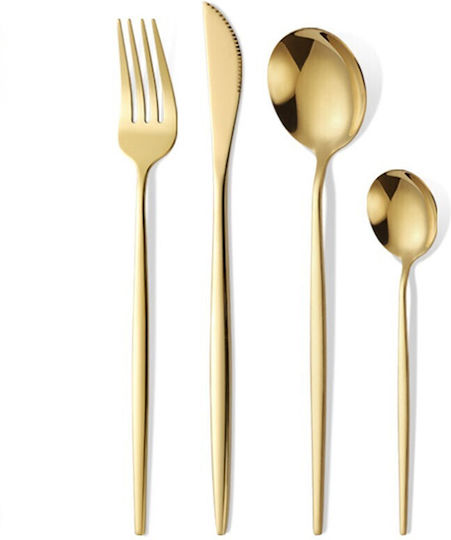 Set de Tacâmuri Inoxidabil Auriu 24buc
