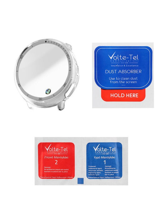 Volte-Tel Edge Cover with Key Plastic Case with Glass in Transparent color for Amazfit Active 2