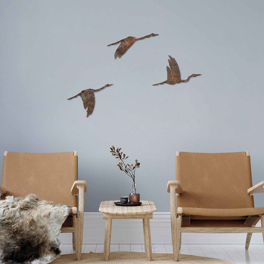 Διακοσμητικά Τοίχου Σετ 3τμχ A-g Rusty Birds 891tnl3782 Μεταλλικό