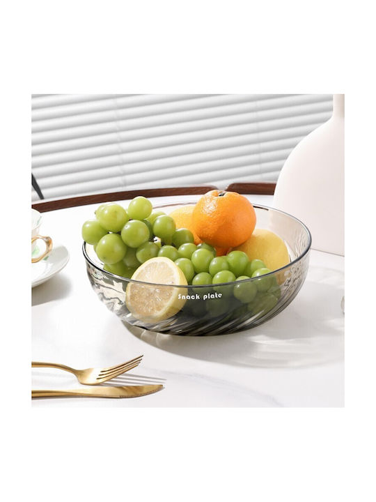 Servierschüssel Rund Kunststoff Transparent mit Durchmesser 22.4cm