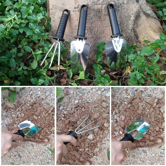 Set 10 Unelte de Grădină Flippy Pentru Plantare Prelucrare Sol Îngrijire Plante Mânere Negre Material Pvc Oțel Inoxidabil Cutie Inclusă 37x28x7 Cm Negru