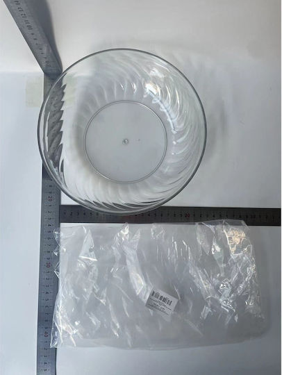 Servierschüssel Rund Kunststoff Transparent mit Durchmesser 22.4cm