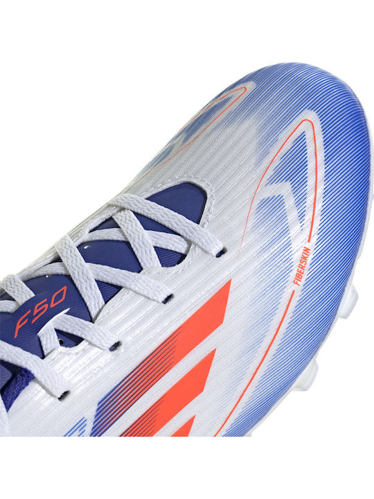 adidas F50 Club Football Shoes with Cleats Cloud White / Solar Red / Lucid Blue