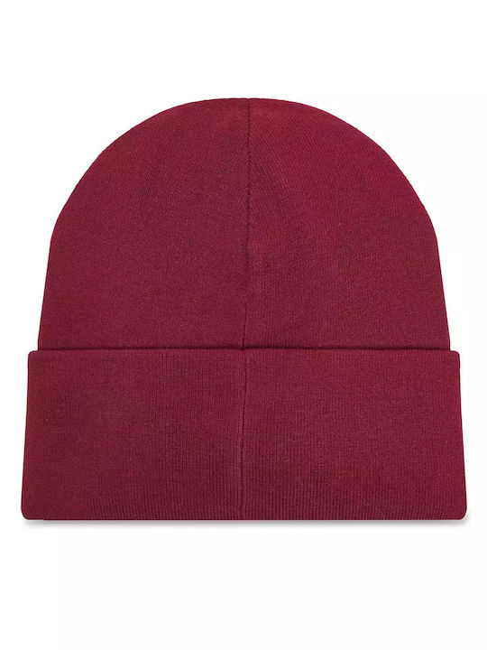 Beanie Γυναικείος Σκούφος με Rib Πλέξη σε Μπορντό χρώμα