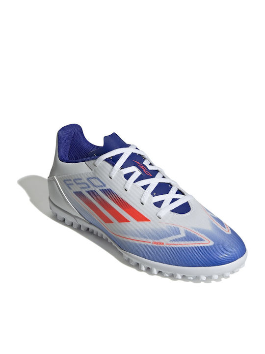 adidas F50 Club Football Shoes with Molded Cleats Cloud White / Solar Red / Lucid Blue