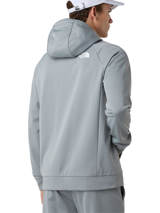 Full Ανδρική Ζακέτα Fleece με Κουκούλα Γκρι