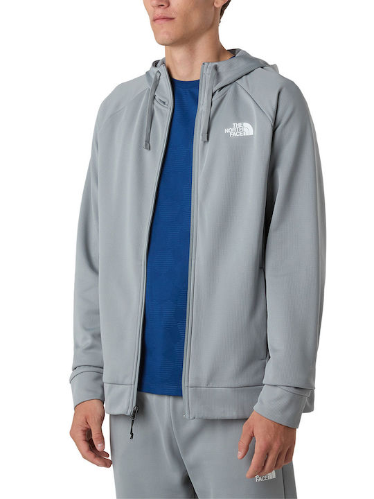 Full Ανδρική Ζακέτα Fleece με Κουκούλα Γκρι