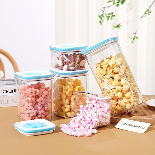 Caseta Cereale Cu Capac Plastic Transparent 1300ml