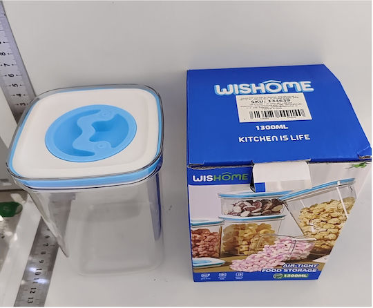 Caseta Cereale Cu Capac Plastic Transparent 1300ml