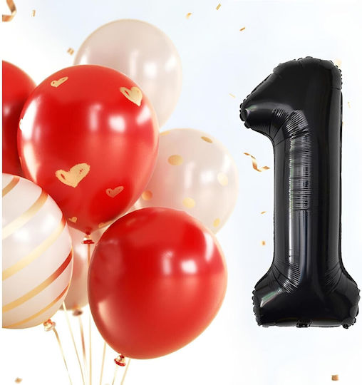 Balon Folie Jumbo Număr 1 Negru 100buc