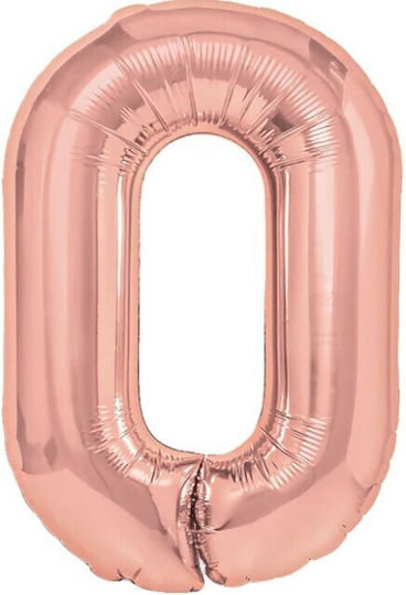 Балон Фолио Jumbo Число 0 Розово злато 100бр