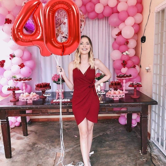 Luftballon Folie Jumbo Zahl 0 Rot 100cm