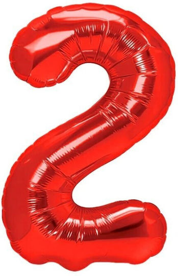 Balon Folie Jumbo Număr 2 Roșu 100buc
