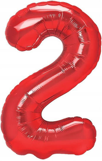 Balon Folie Jumbo Număr 2 Roșu 100buc