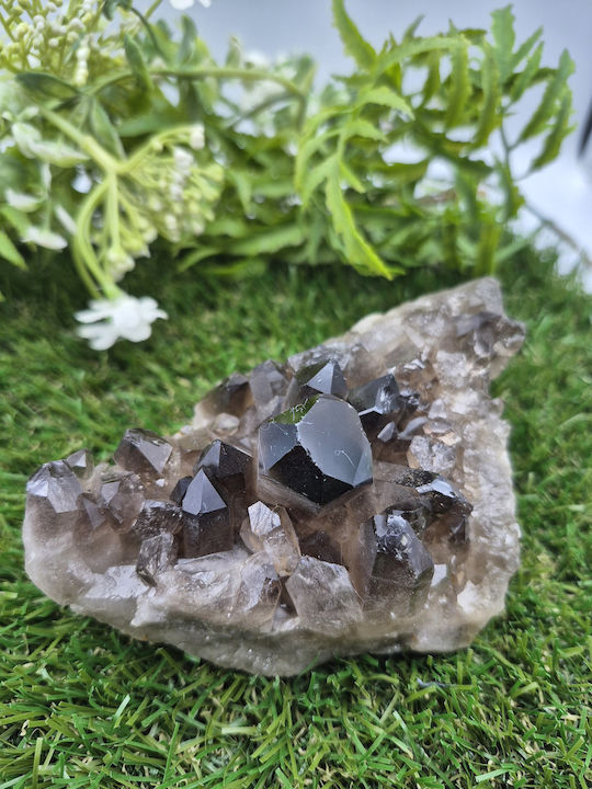 Quartz Smoky Crystal Cluster Natural Grounding Protection Stone
