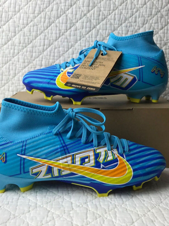 Nike Mercurial SuperFly 9 Academy Kylian Mbappé Football Shoes with Cleats Baltic Blue / White