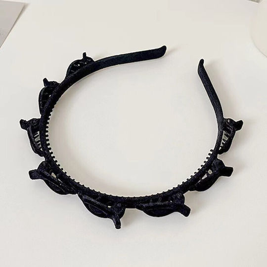 Bentită Pentru Păr Femei Flippy Stil Coreean Agrafă De Păr Textură Multistrat Accesoriu De Păr 13 X 11.5 Cm Negru