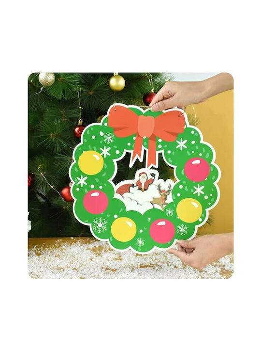 Hanging Ornament Wreath Paper Green 32x33cm