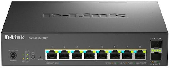D-Link DMS-1250-10SPL Managed L2 PoE++ Switch με 8 Θύρες Ethernet