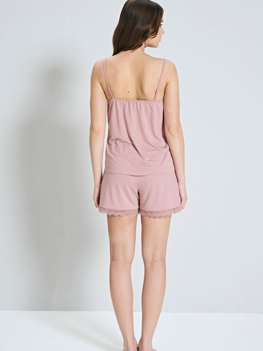 Pijadore Sommer Damen Pyjama-Set Pink