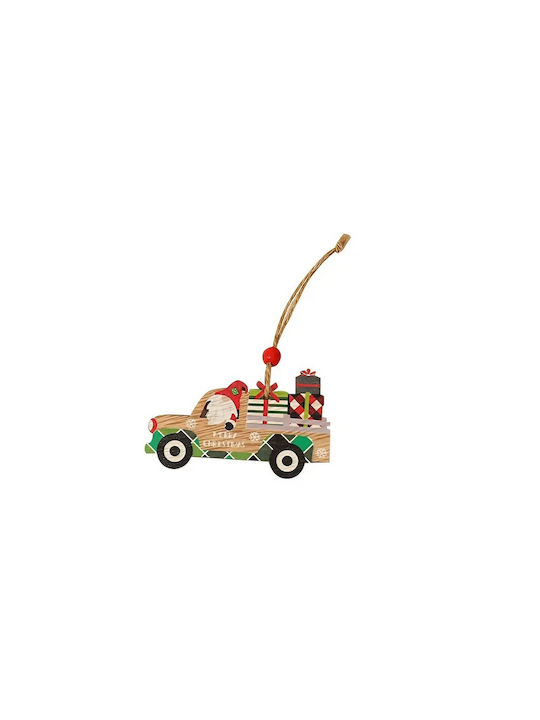 Hängendes Ornament Auto Hölzern Mehrfarbig 8x8cm