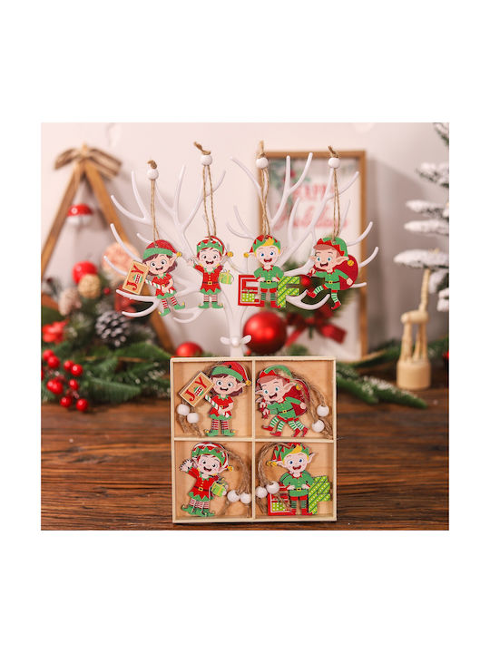 Hängendes Ornament Goblin Hölzern Mehrfarbig Set 12Stück