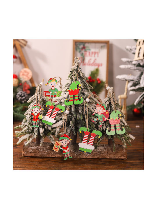Hängendes Ornament Goblin Hölzern Mehrfarbig Set 12Stück