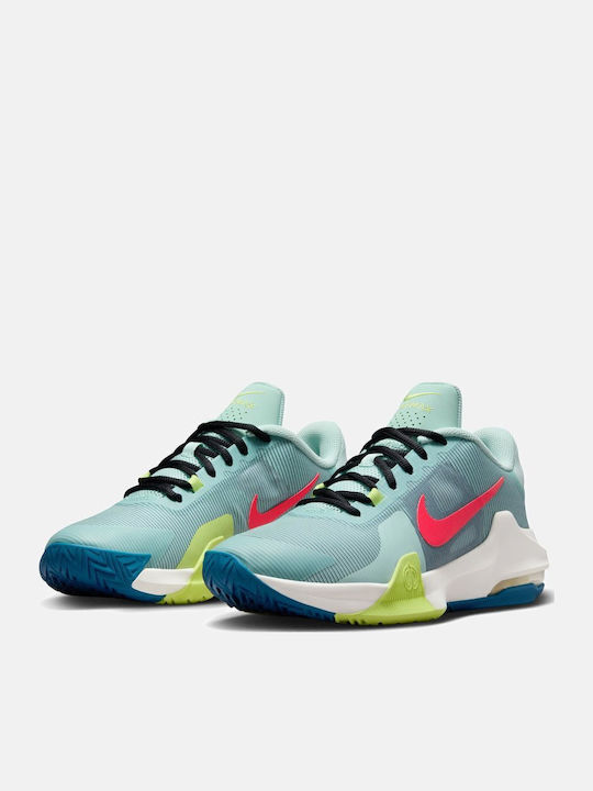Air Max Impact 4 High Basketball Shoes Jade Ice / Industrial Blue / Light Lemon Twist / Bright Crimson